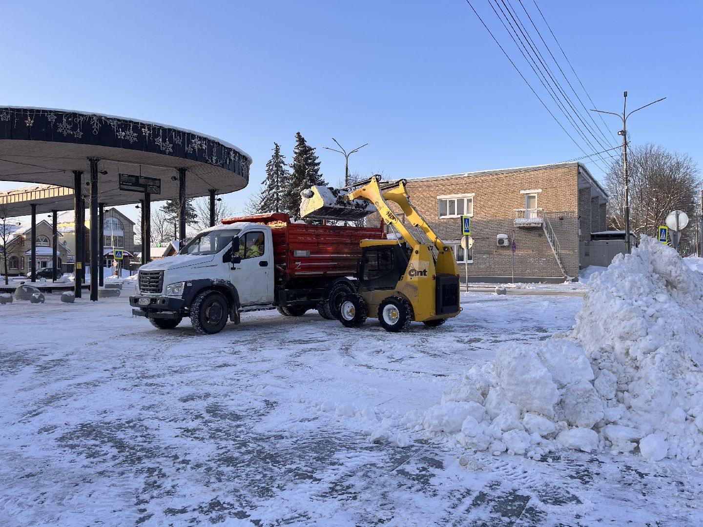 шаховская, снег, расчистка снега, комунальная техника,