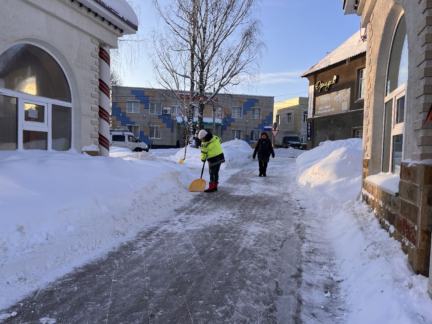 шаховская, снег, расчистка снега, комунальная техника,