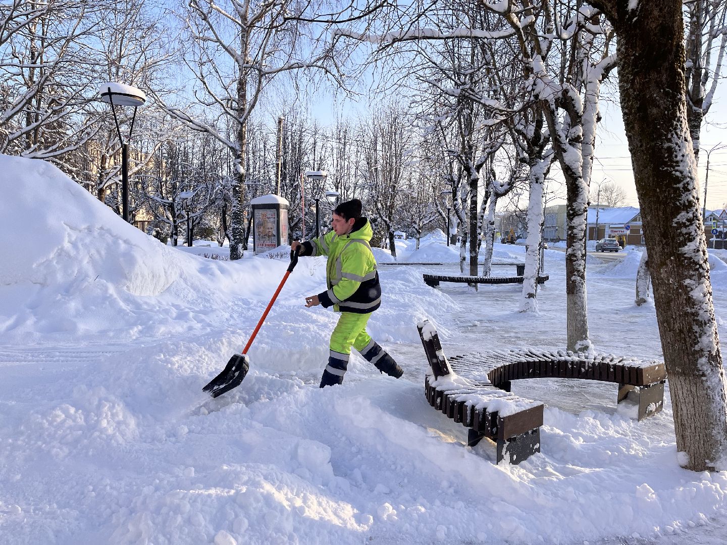 шаховская, снег, расчистка снега, комунальная техника,