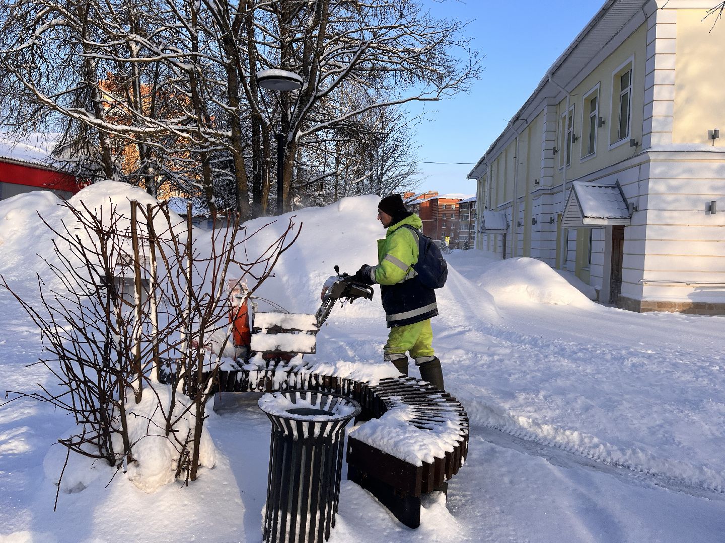 шаховская, снег, расчистка снега, комунальная техника,
