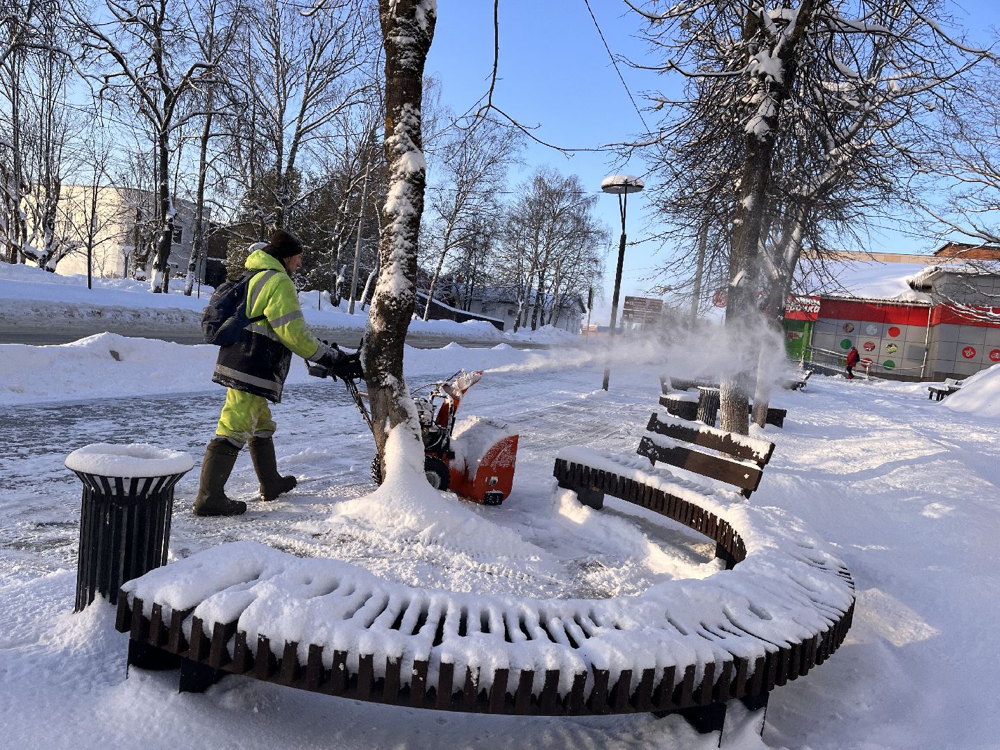шаховская, снег, расчистка снега, комунальная техника,