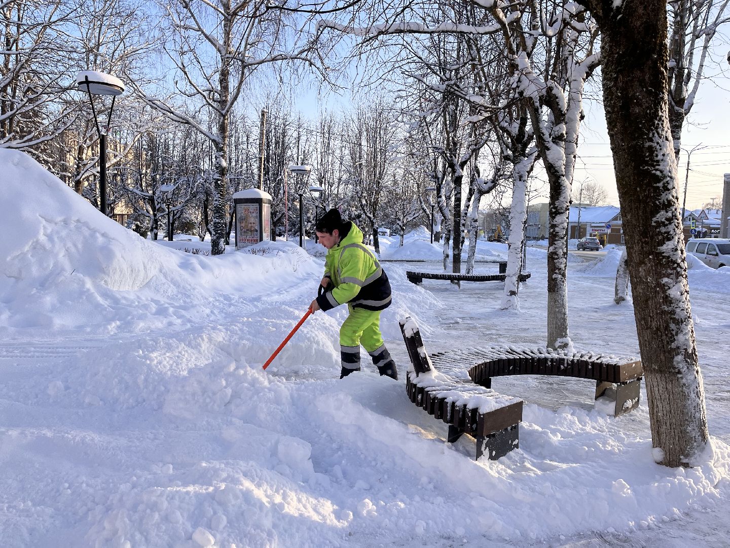 шаховская, снег, расчистка снега, комунальная техника,