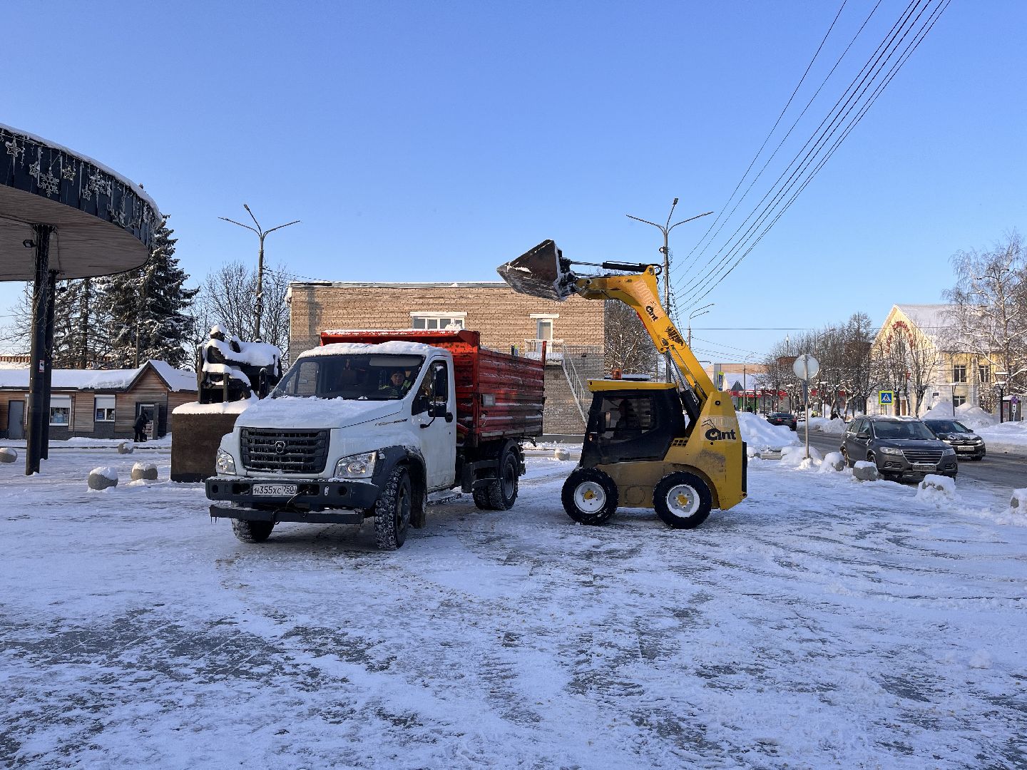шаховская, снег, расчистка снега, комунальная техника,