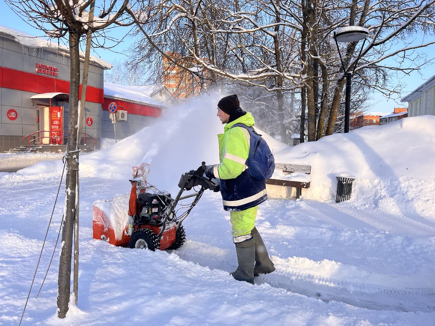 шаховская, снег, расчистка снега, комунальная техника,