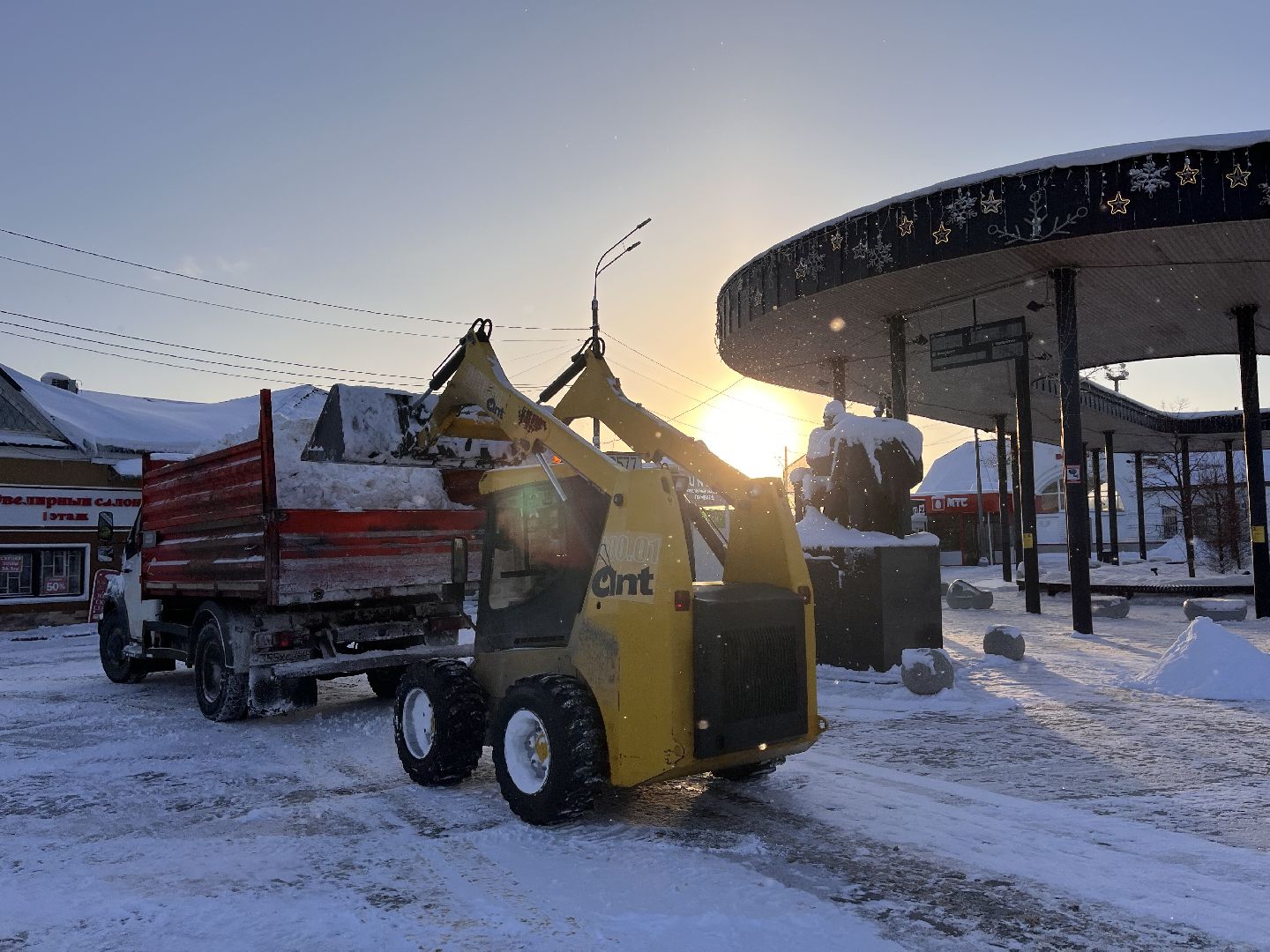 шаховская, снег, расчистка снега, комунальная техника,