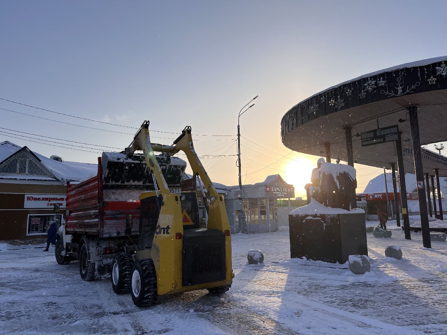 шаховская, снег, расчистка снега, комунальная техника,