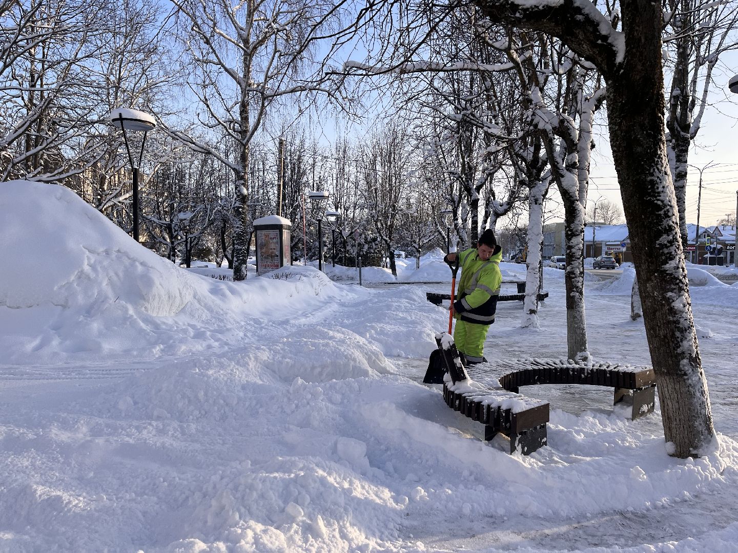шаховская, снег, расчистка снега, комунальная техника,