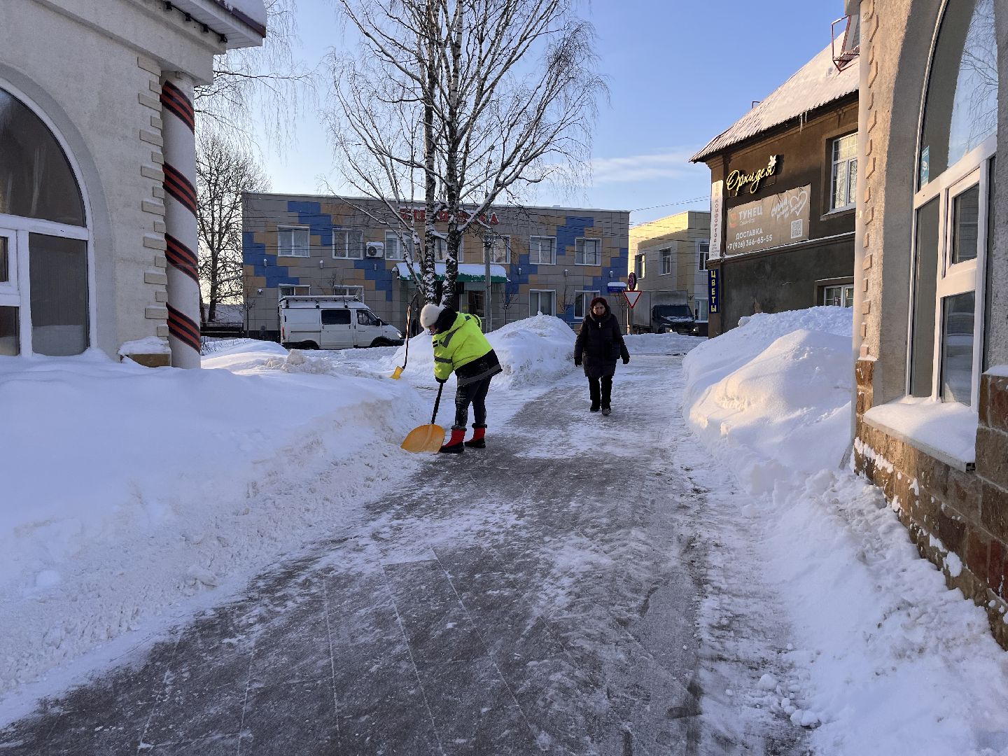 шаховская, снег, расчистка снега, комунальная техника,