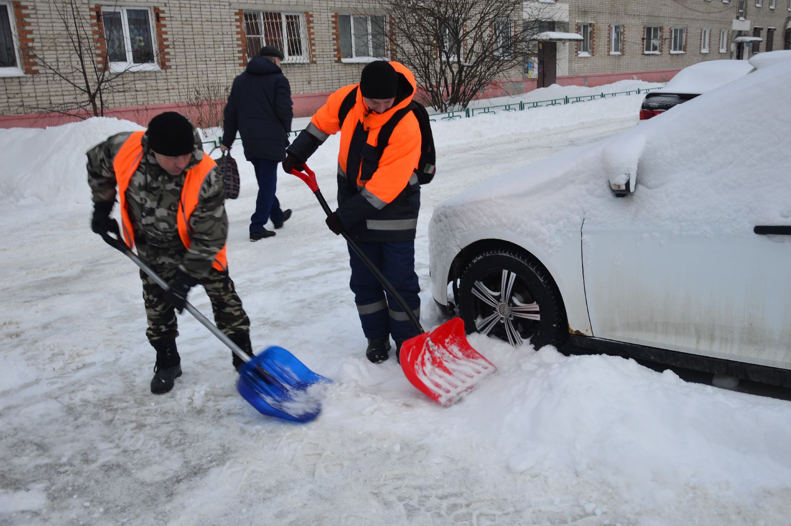шатура, циклон ольга, уборка дворов, уборка снега,