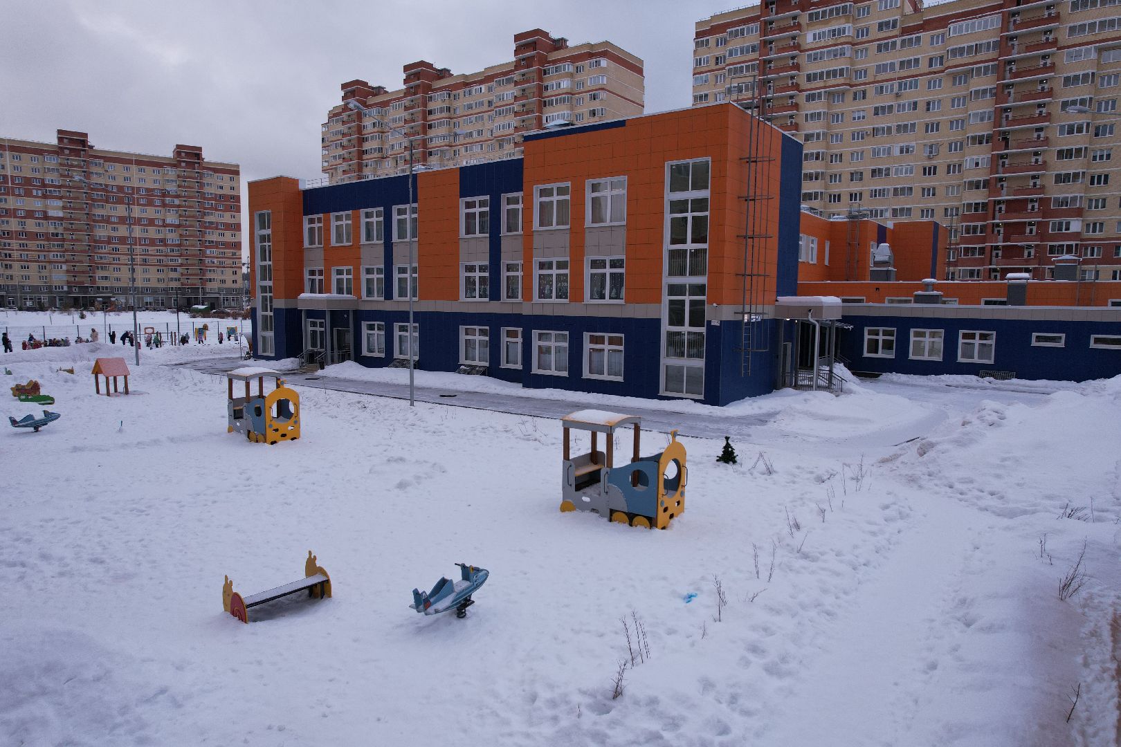 видео с коптера, детский сад,