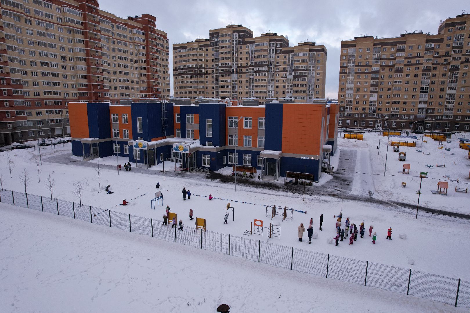 видео с коптера, детский сад,
