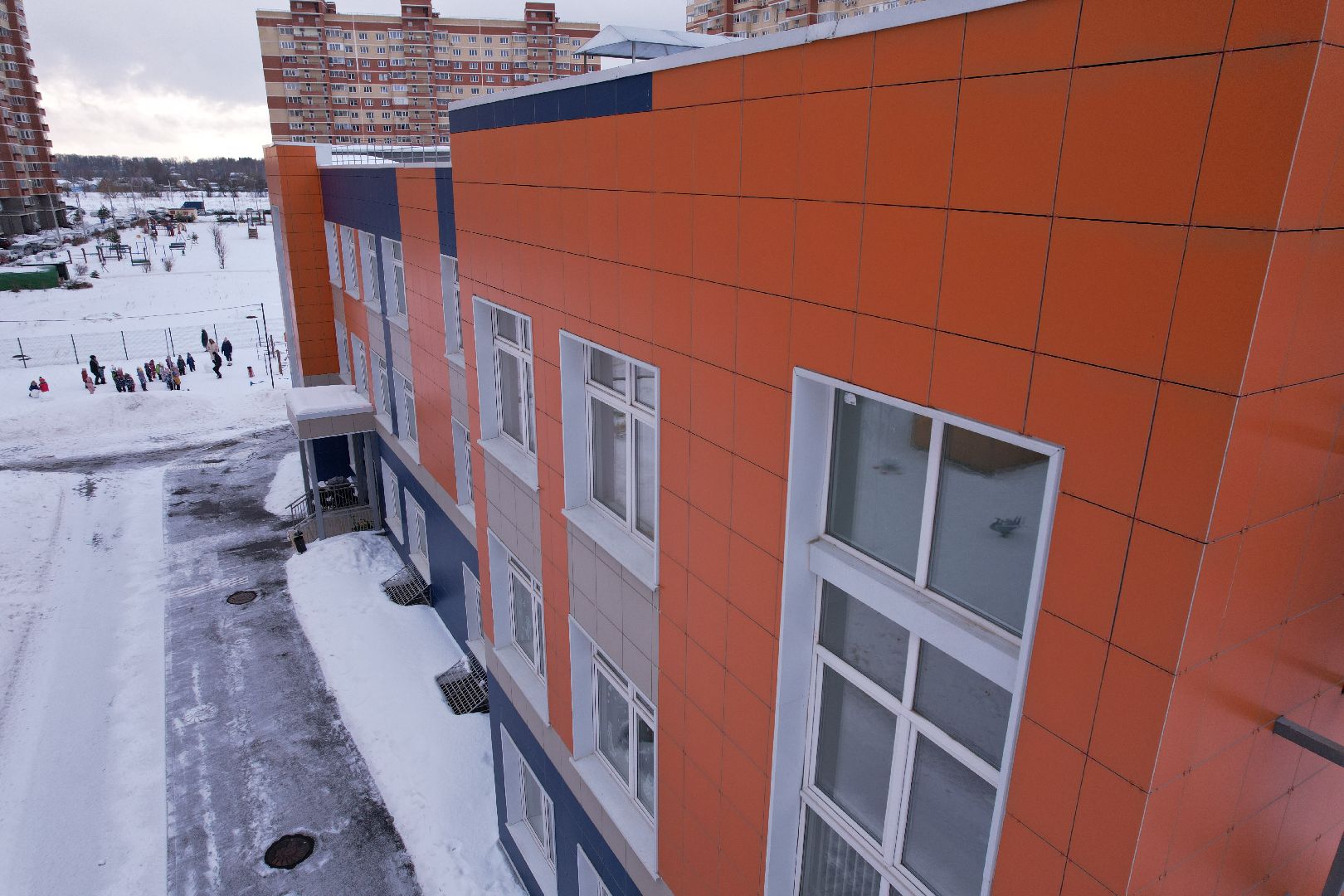 видео с коптера, детский сад,