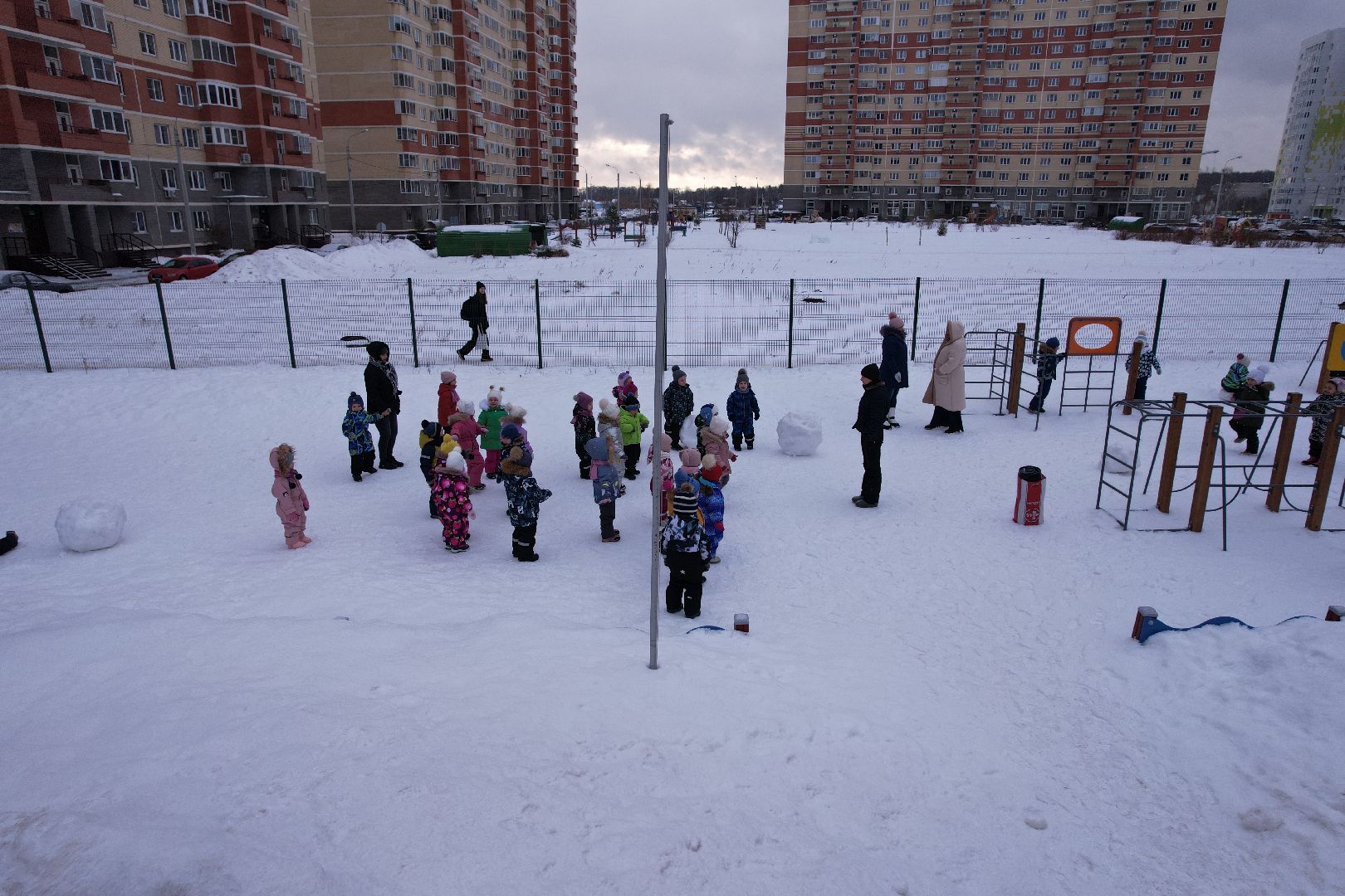 видео с коптера, детский сад,