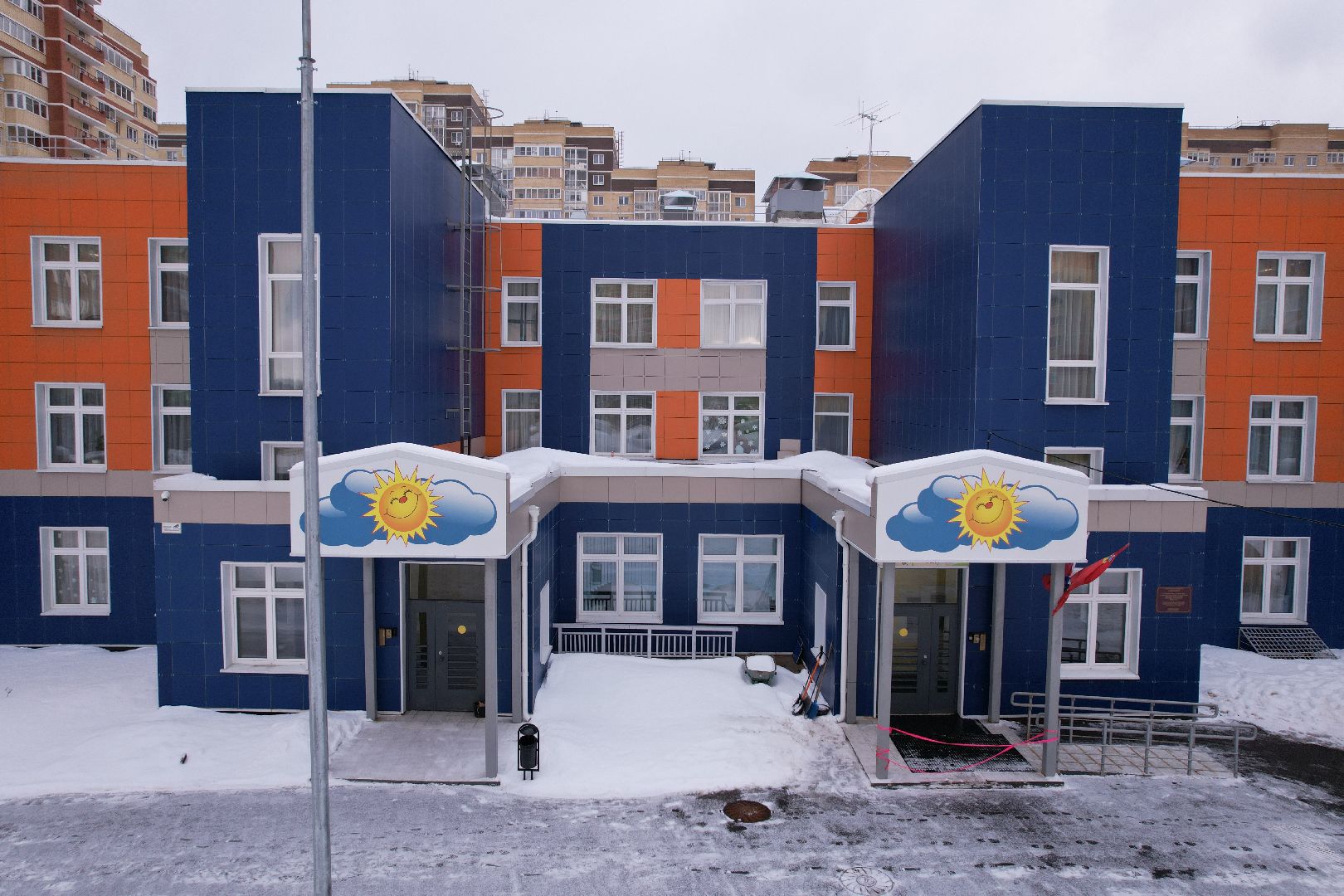 видео с коптера, детский сад,