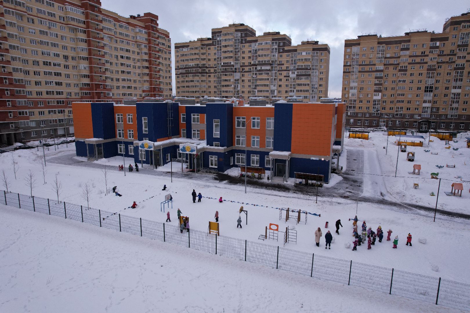 видео с коптера, детский сад,