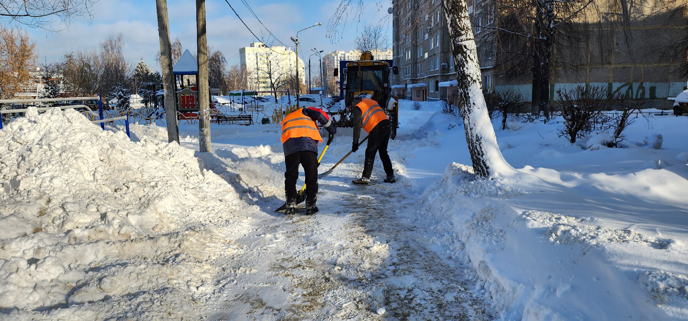 Циклон Ольга, уборка снега, Домодедово,