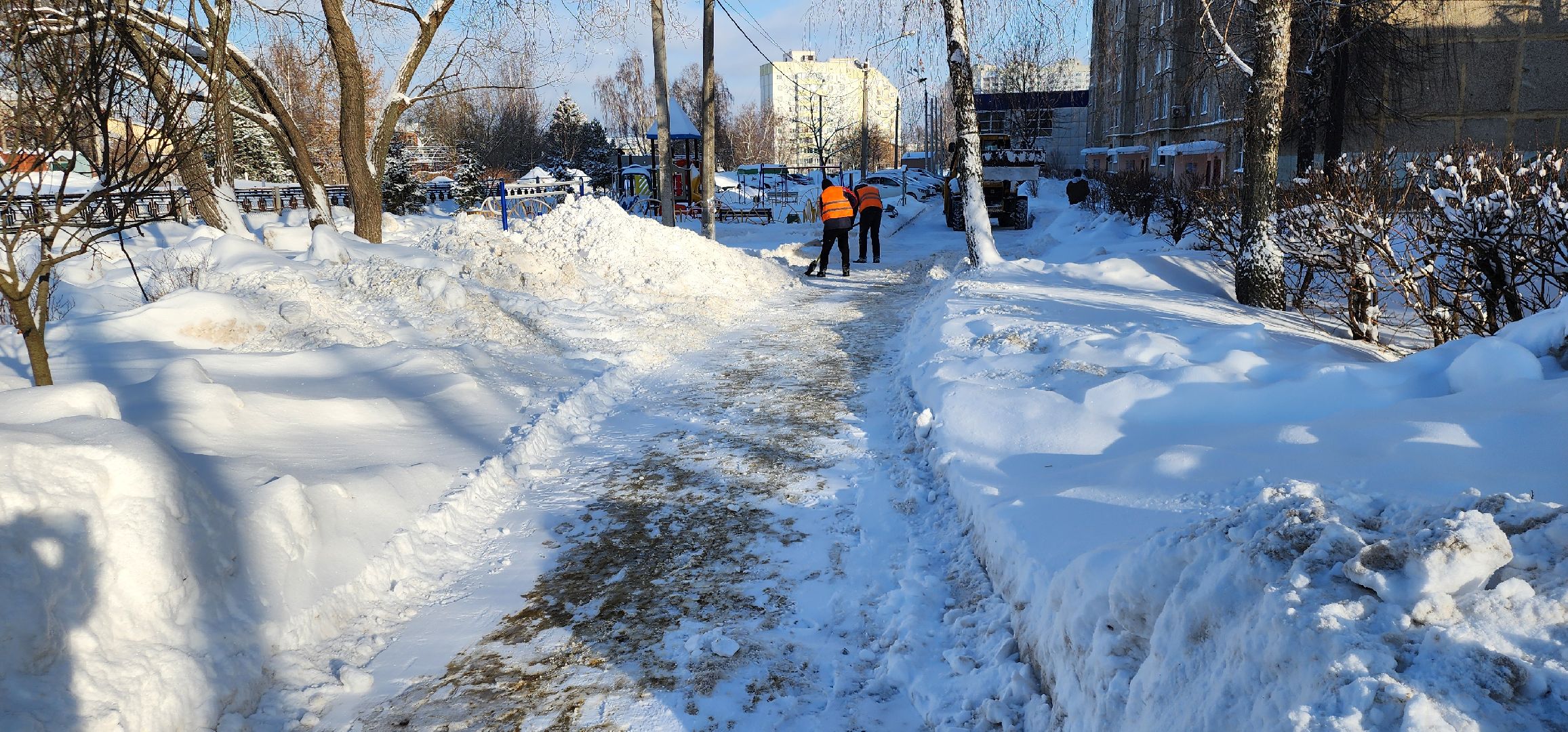 Циклон Ольга, уборка снега, Домодедово,