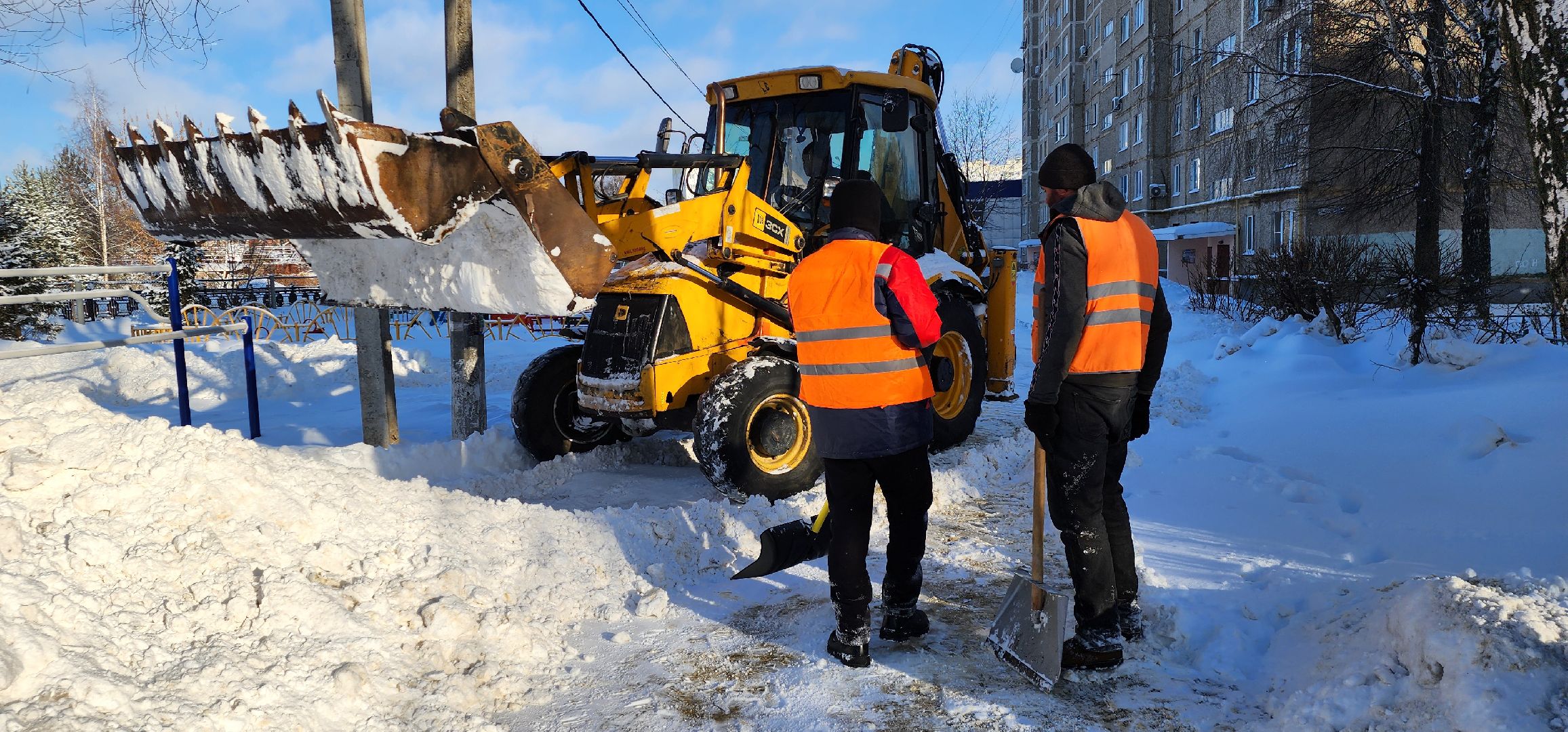 Циклон Ольга, уборка снега, Домодедово,