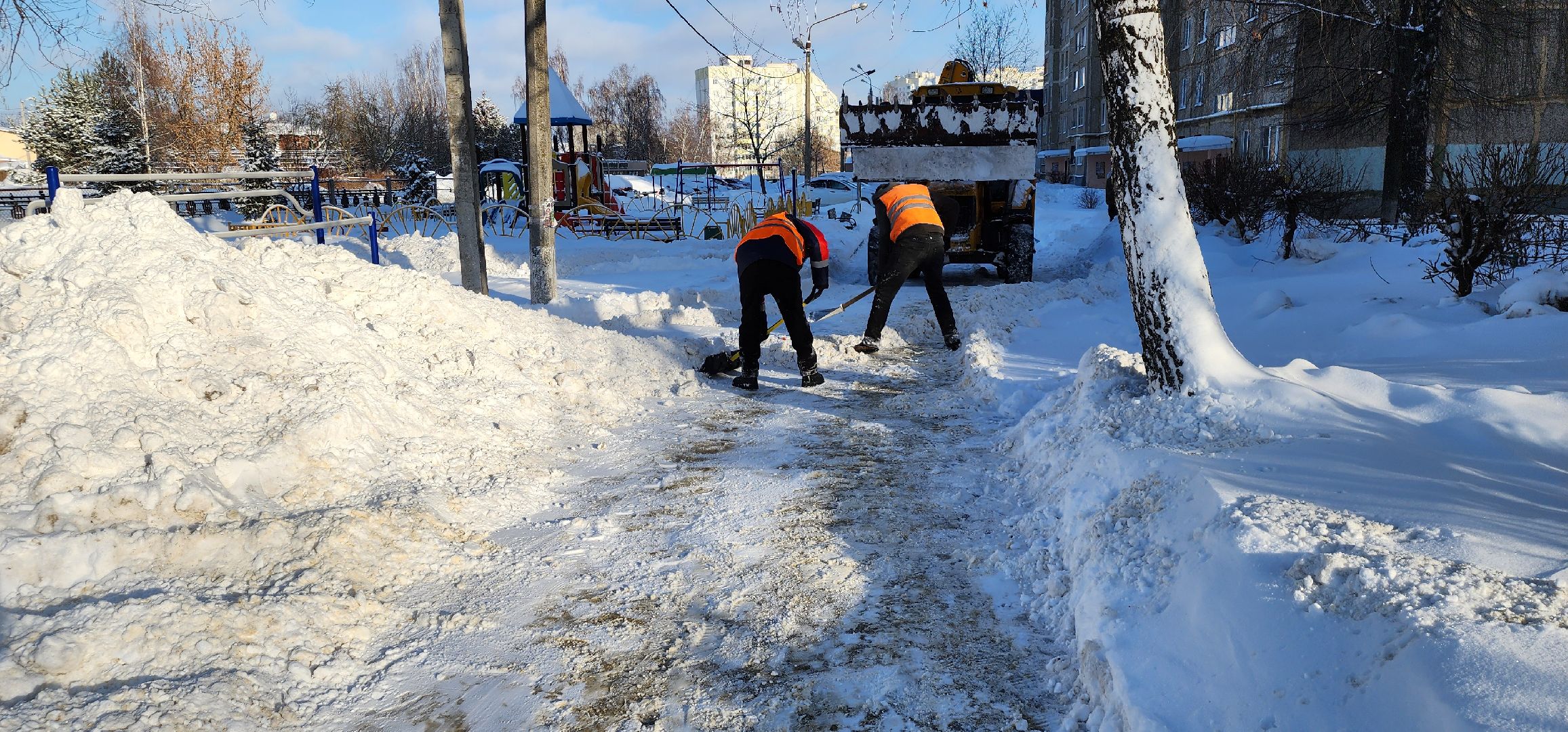 Циклон Ольга, уборка снега, Домодедово,