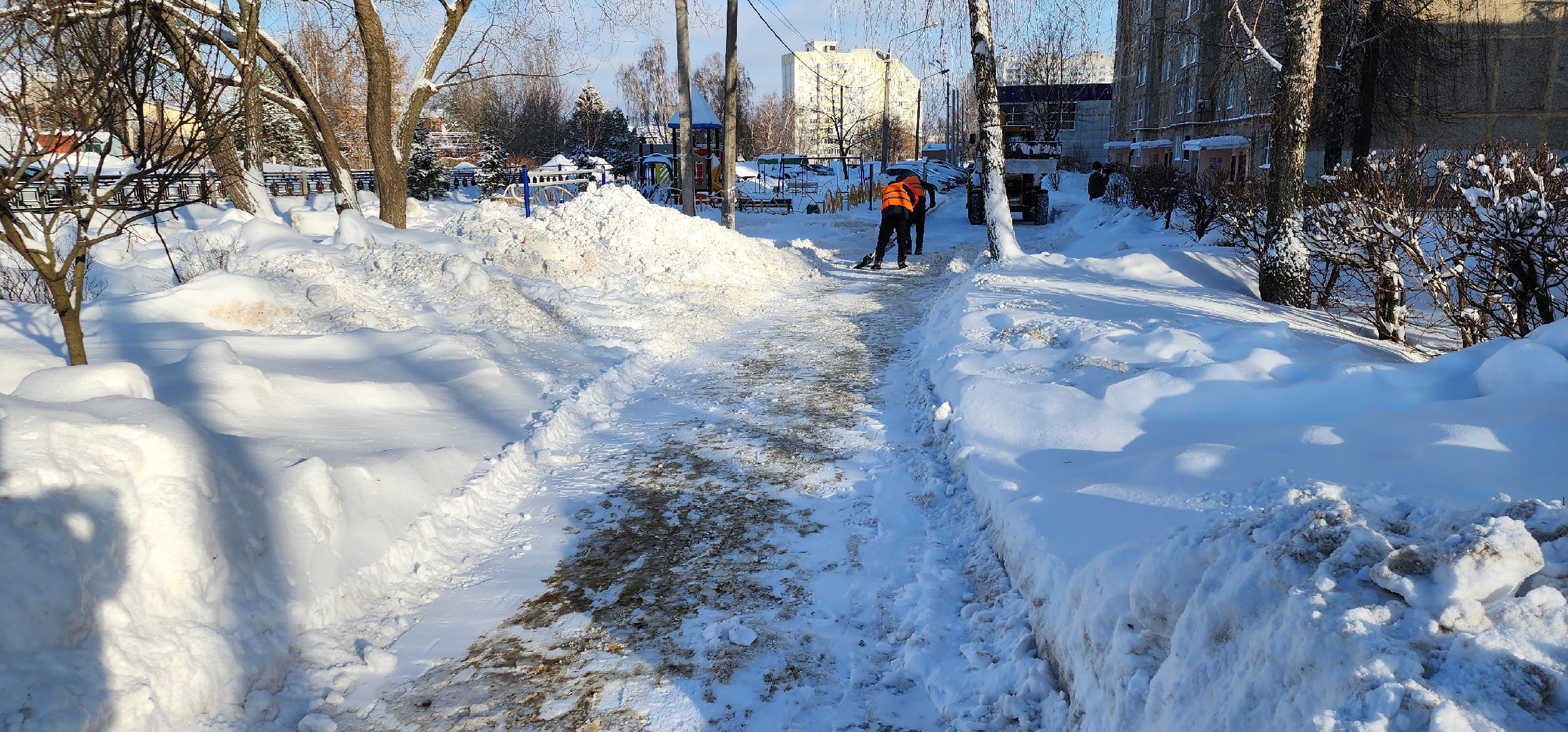 Циклон Ольга, уборка снега, Домодедово,