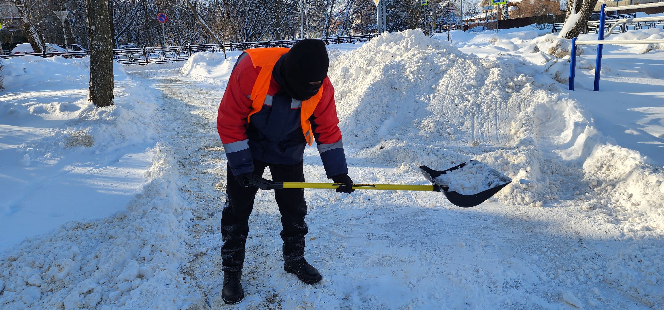 Циклон Ольга, уборка снега, Домодедово,