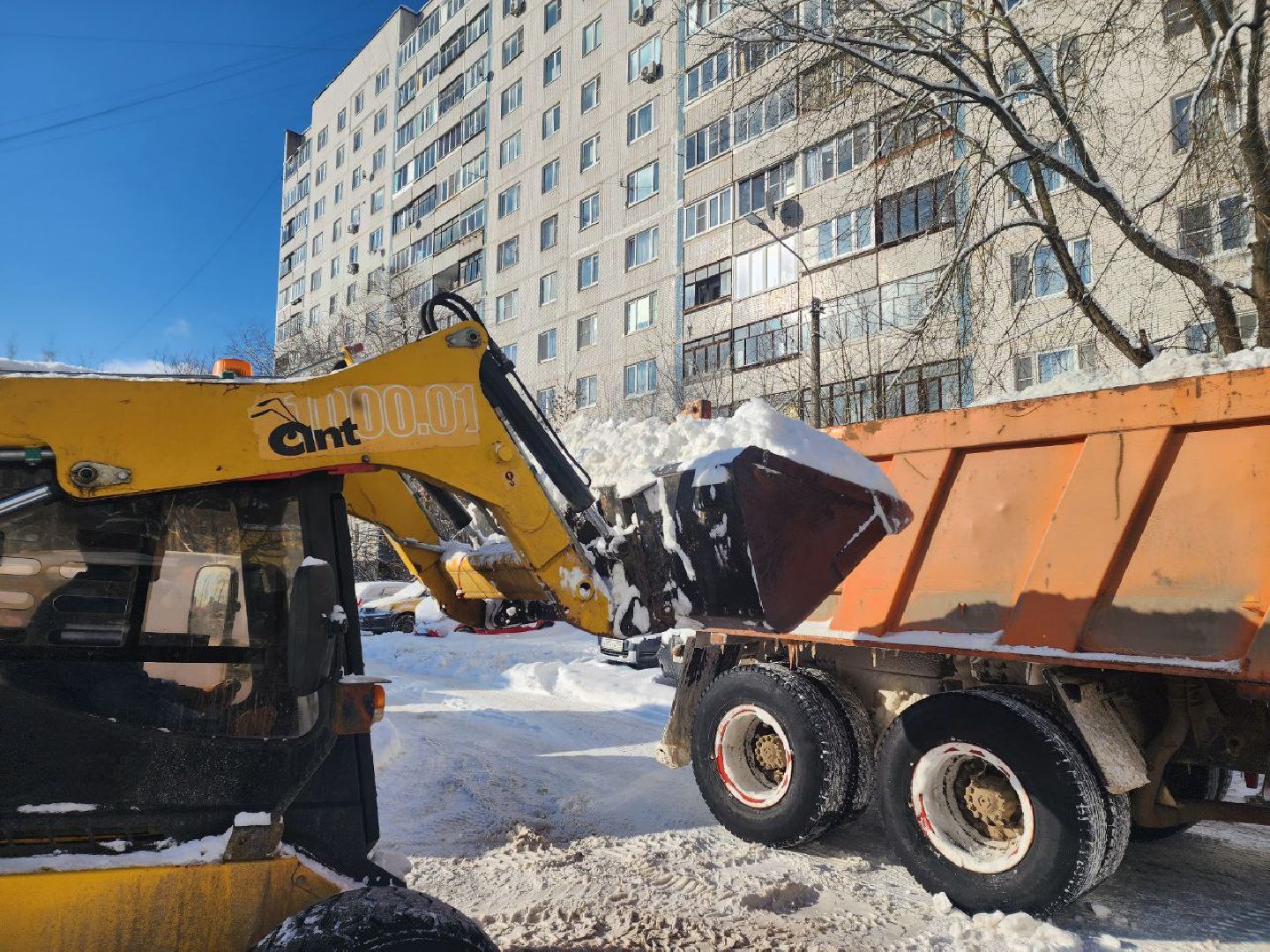 Солнечногорск, Уборка снега, Рабочие, Техника, Снегопад,