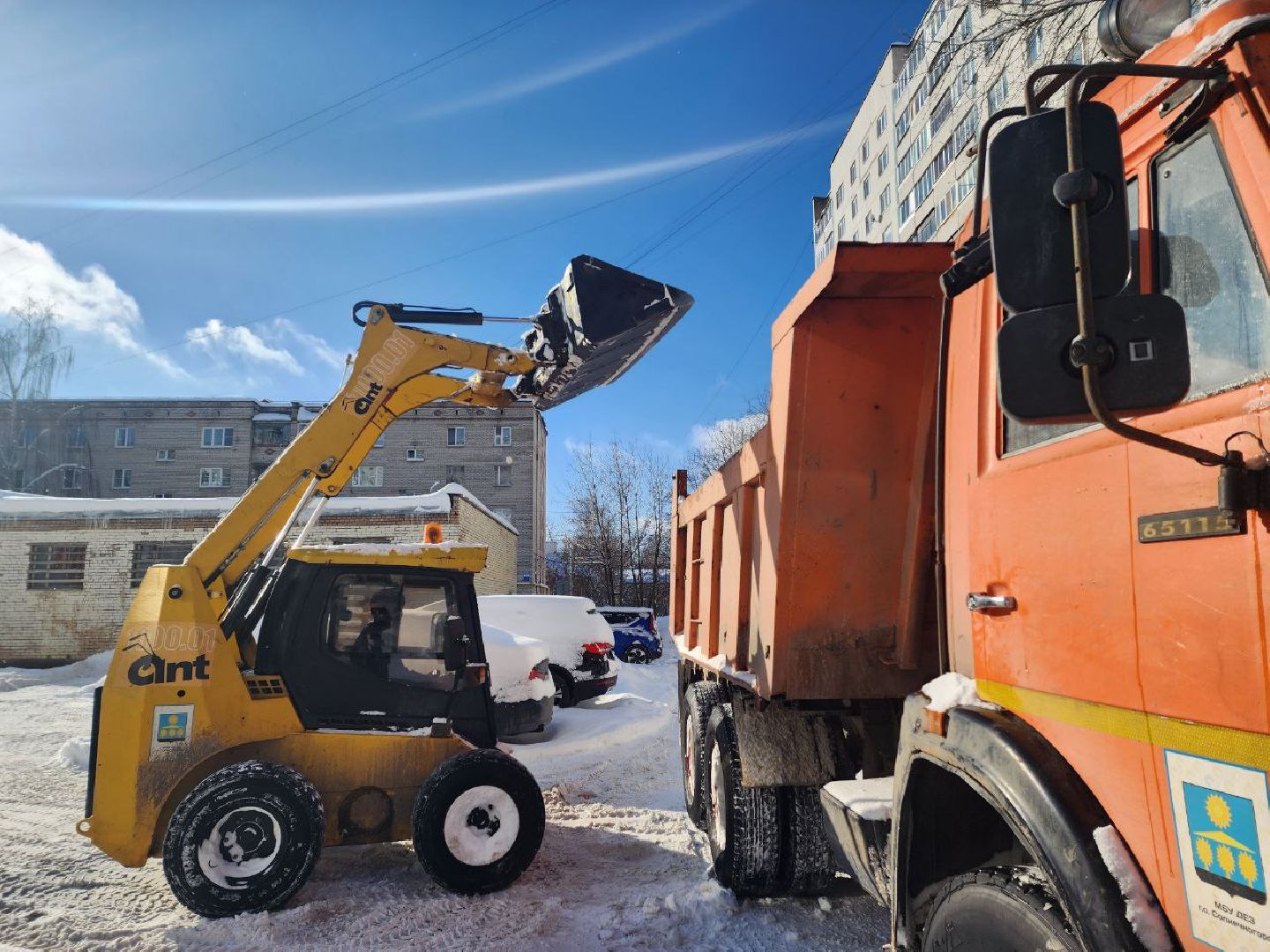 Солнечногорск, Уборка снега, Рабочие, Техника, Снегопад,