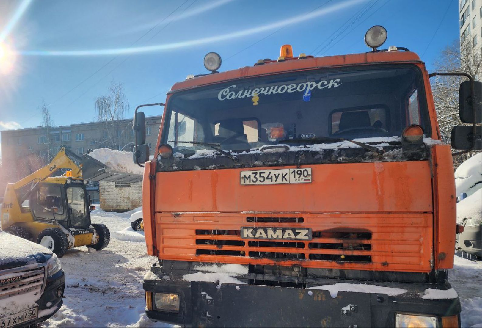 Солнечногорск, Уборка снега, Рабочие, Техника, Снегопад,