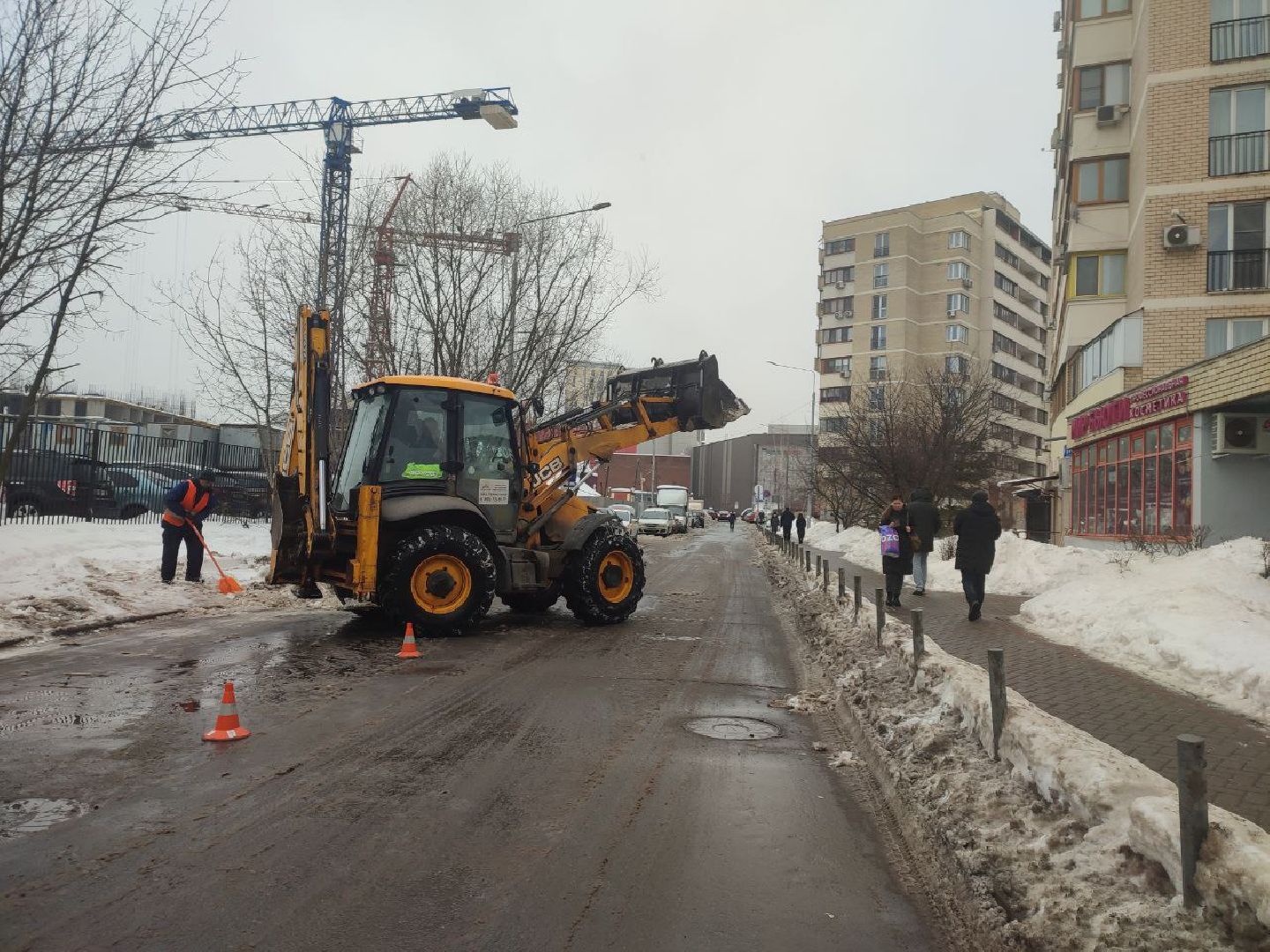 мытищи, ольга, Снегопад Ольга, ЖКХ, борьба со снегопадом, уборка улиц, коммунальные службы,