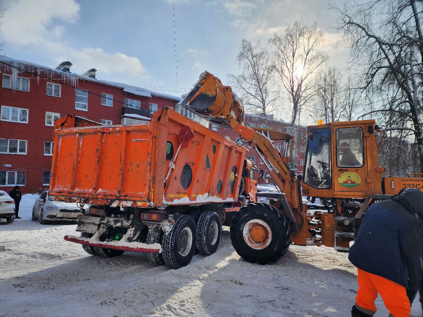 красноармейск, г.о. пушкинский, уборка дворов, вывоз снега,