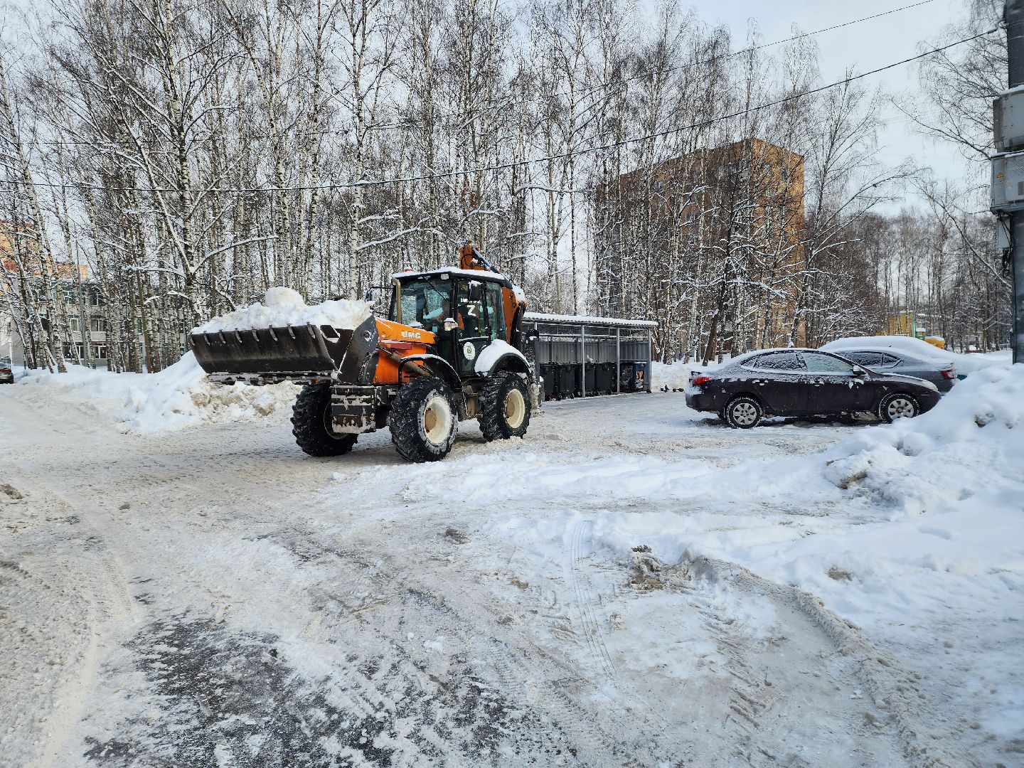 пушкино, уборка снега, коммунальная техника, циклон ольга,