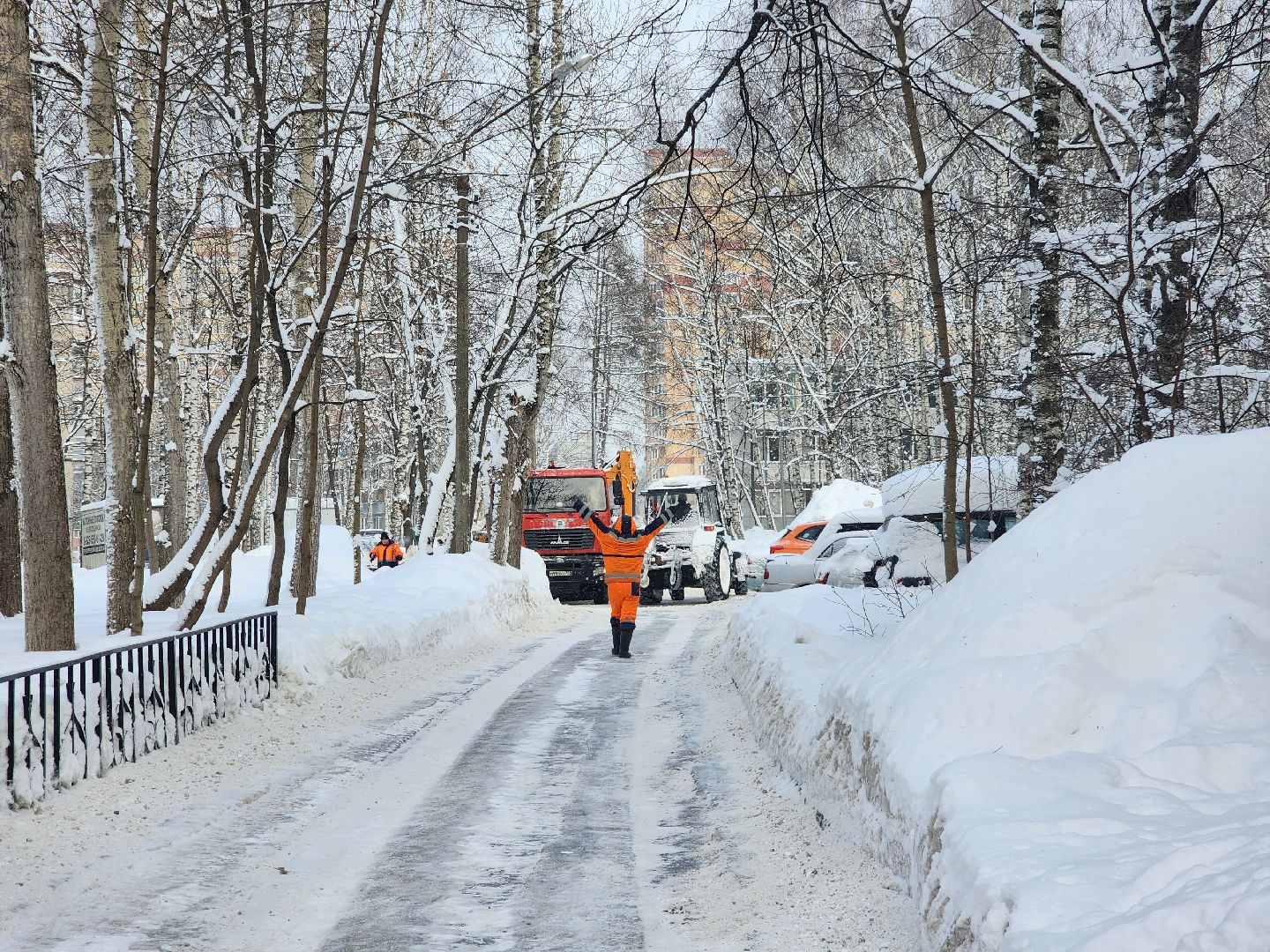 пушкино, уборка снега, коммунальная техника, циклон ольга,