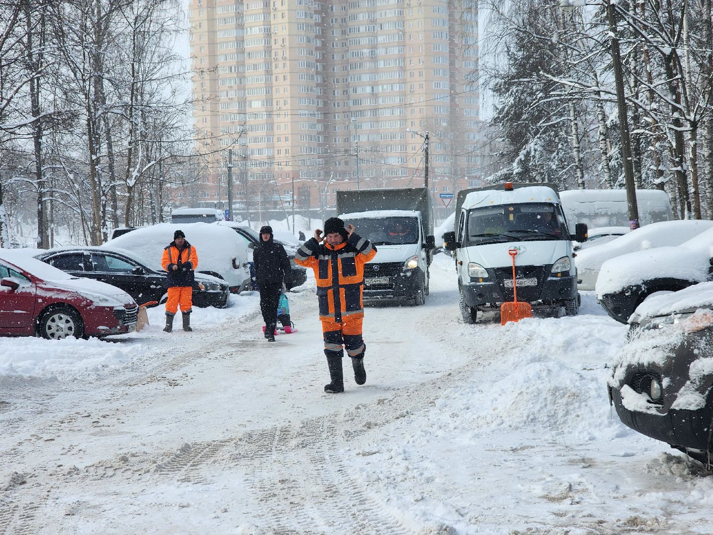 пушкино, уборка снега, коммунальная техника, циклон ольга,