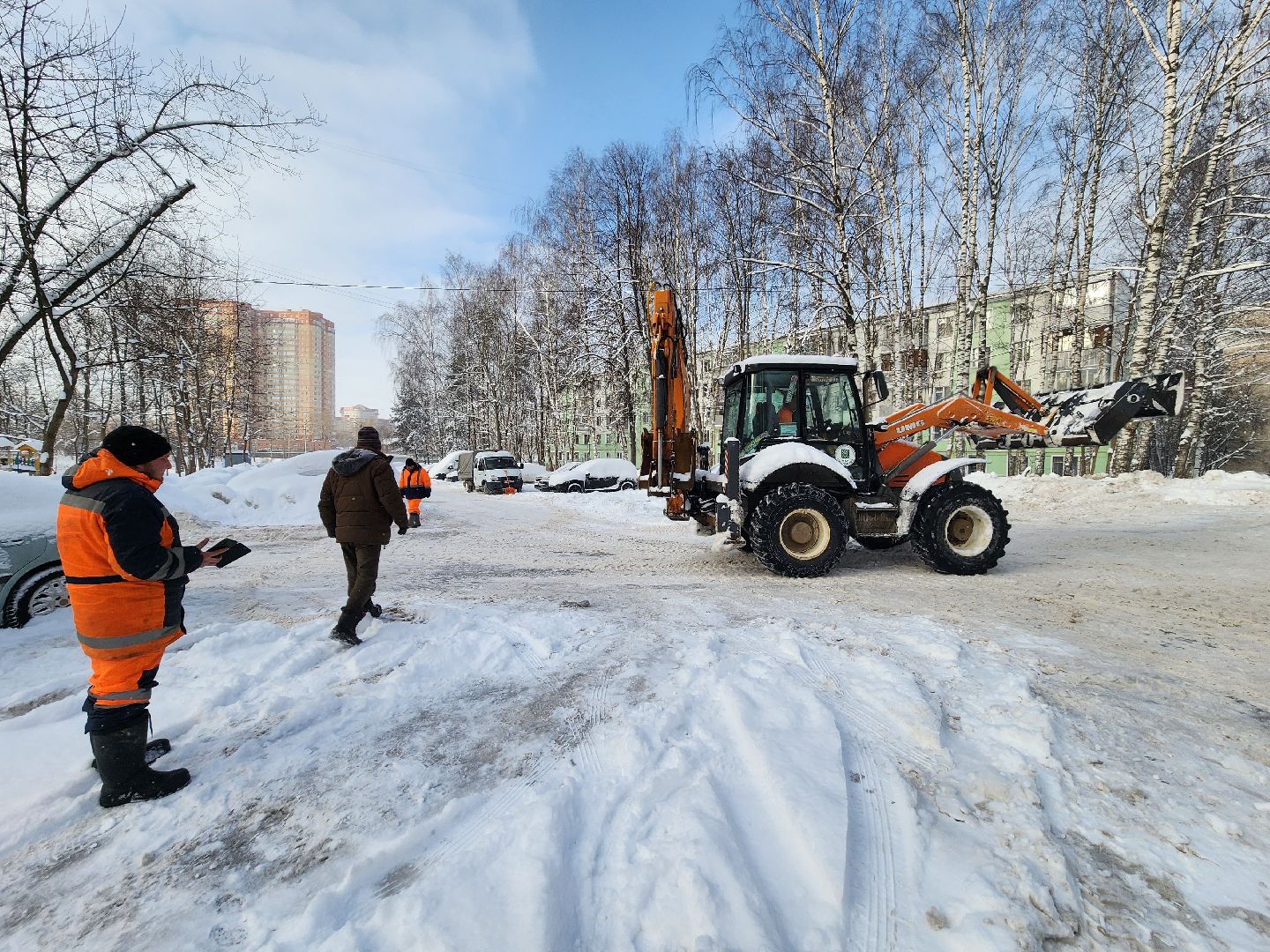пушкино, уборка снега, коммунальная техника, циклон ольга,