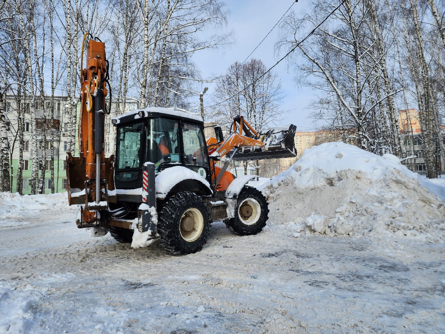 пушкино, уборка снега, коммунальная техника, циклон ольга,