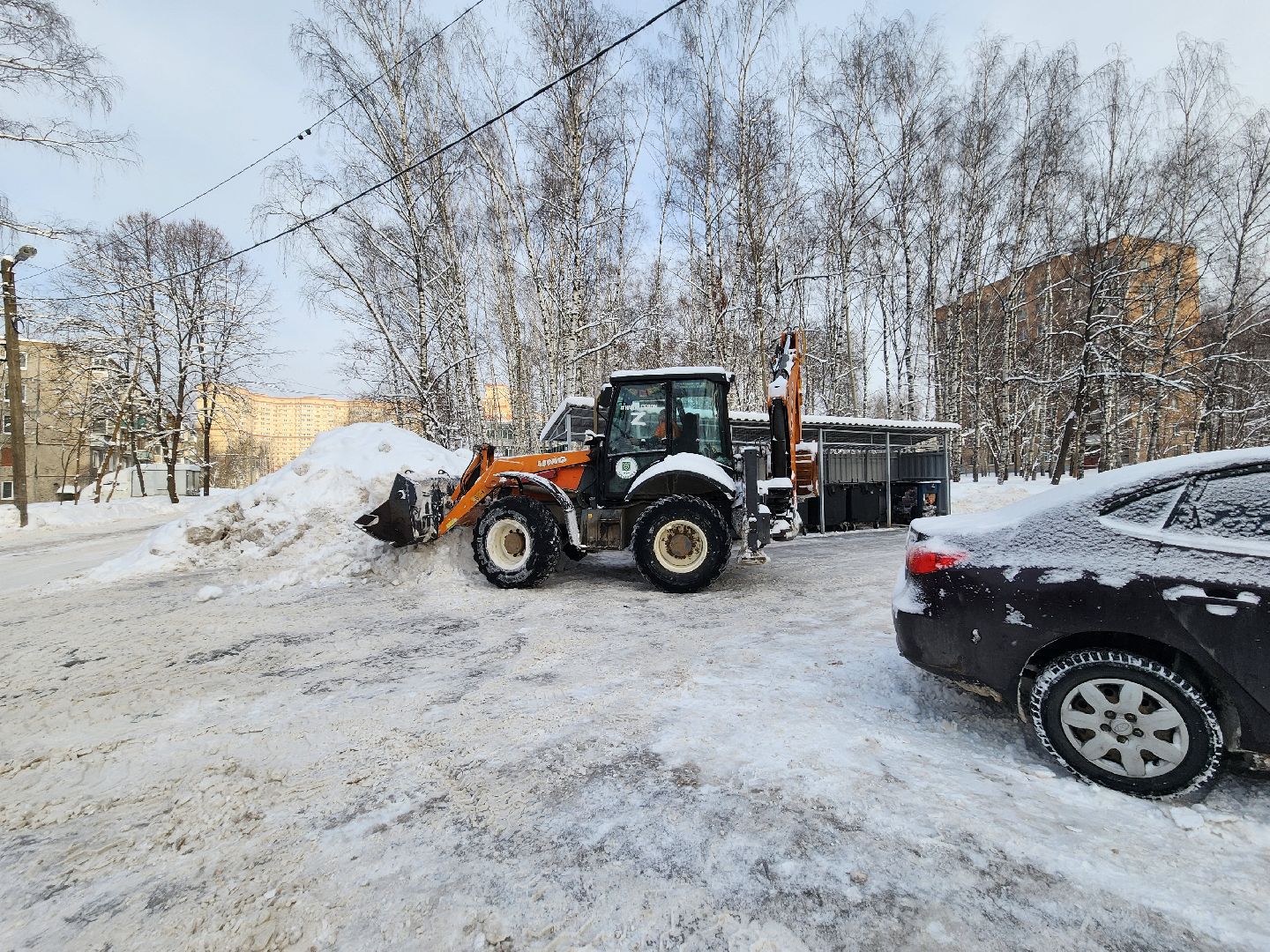 пушкино, уборка снега, коммунальная техника, циклон ольга,