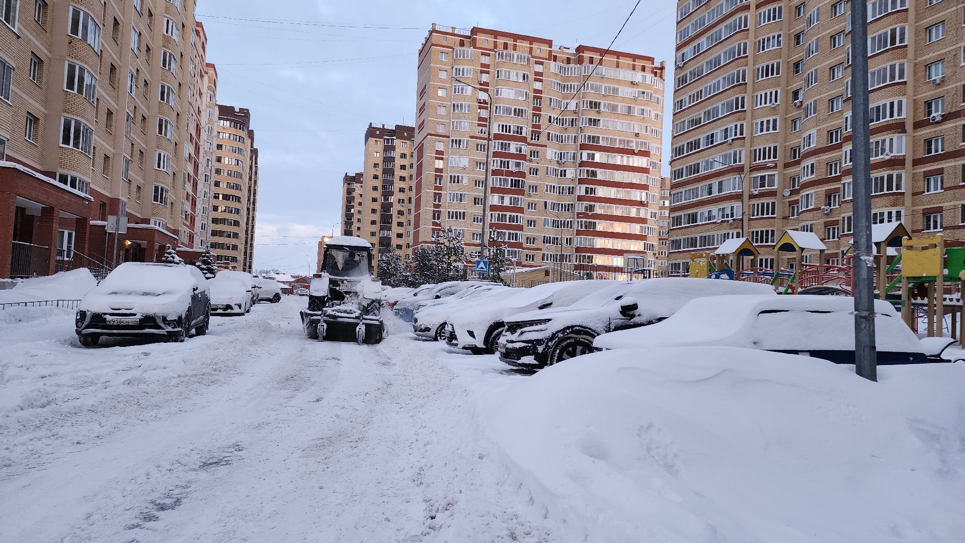 Егорьевск, снегопад, Подмосковье, Московская область,