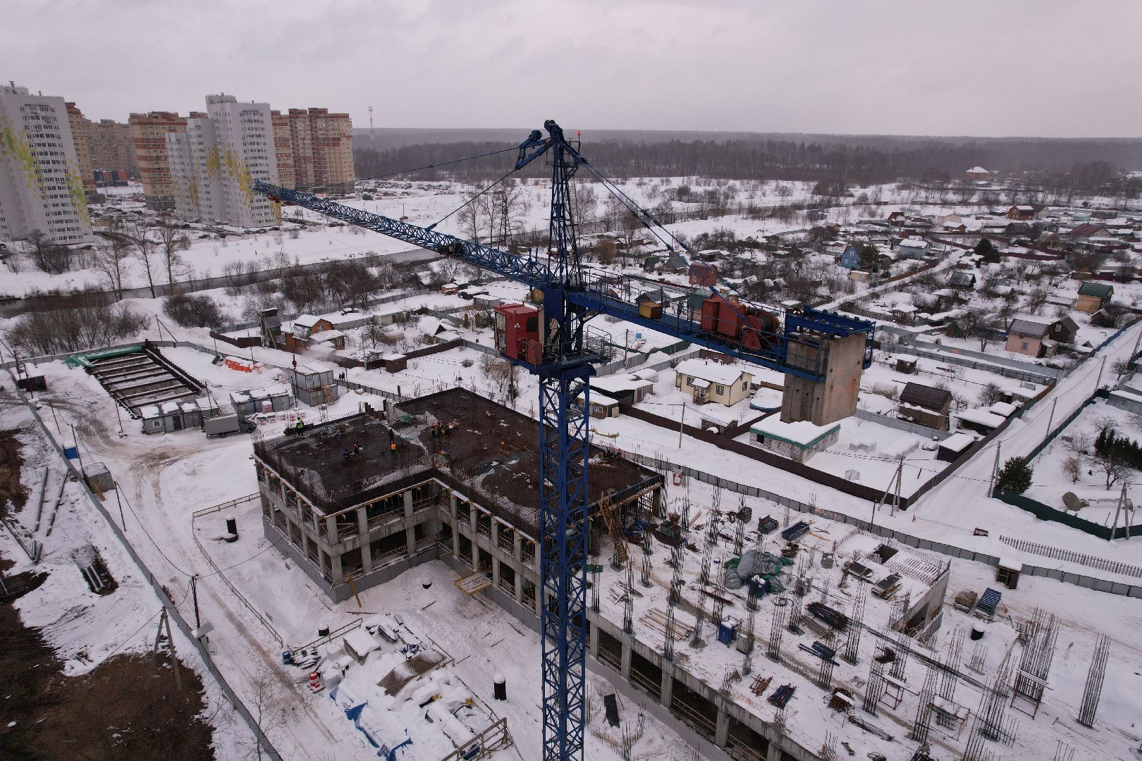 видео с коптера, поликлиника,