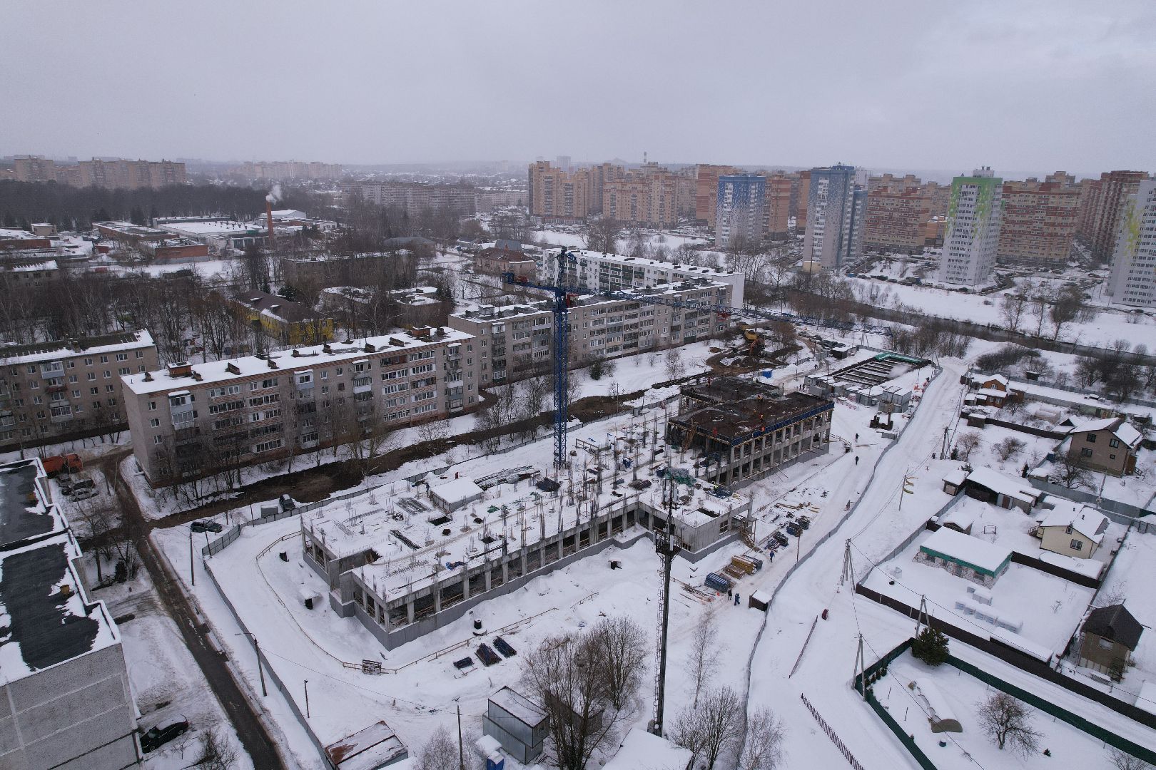 видео с коптера, поликлиника,