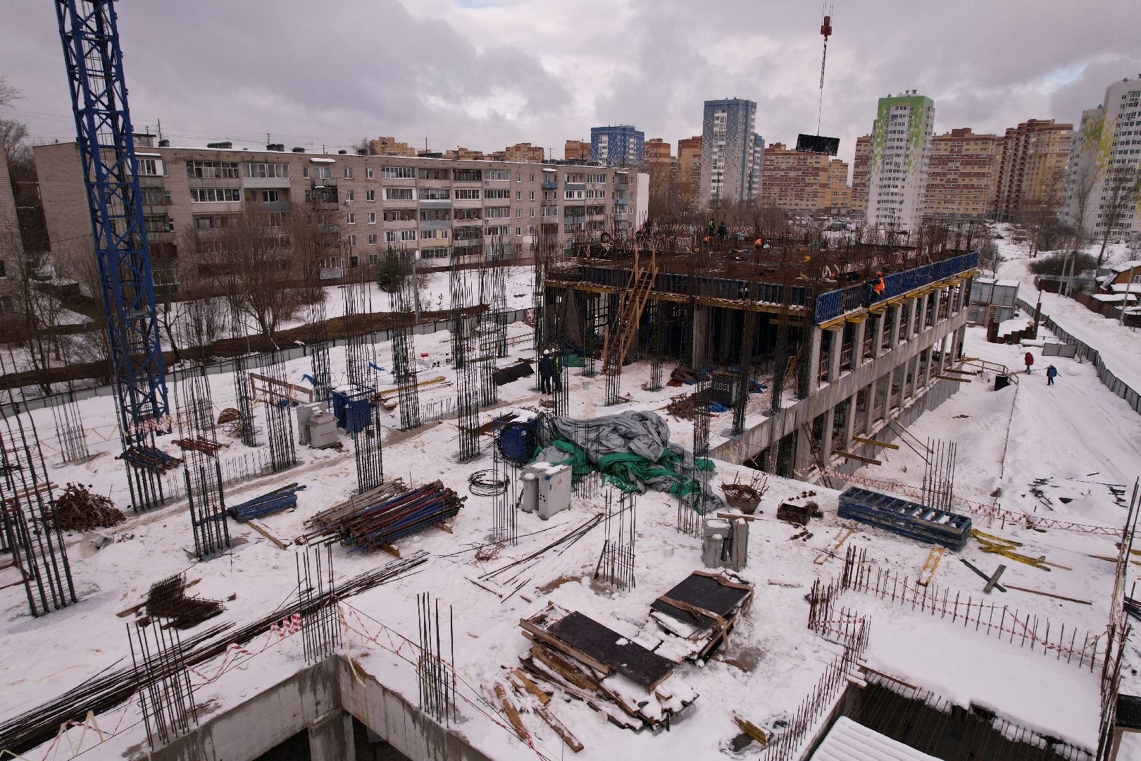 видео с коптера, поликлиника,