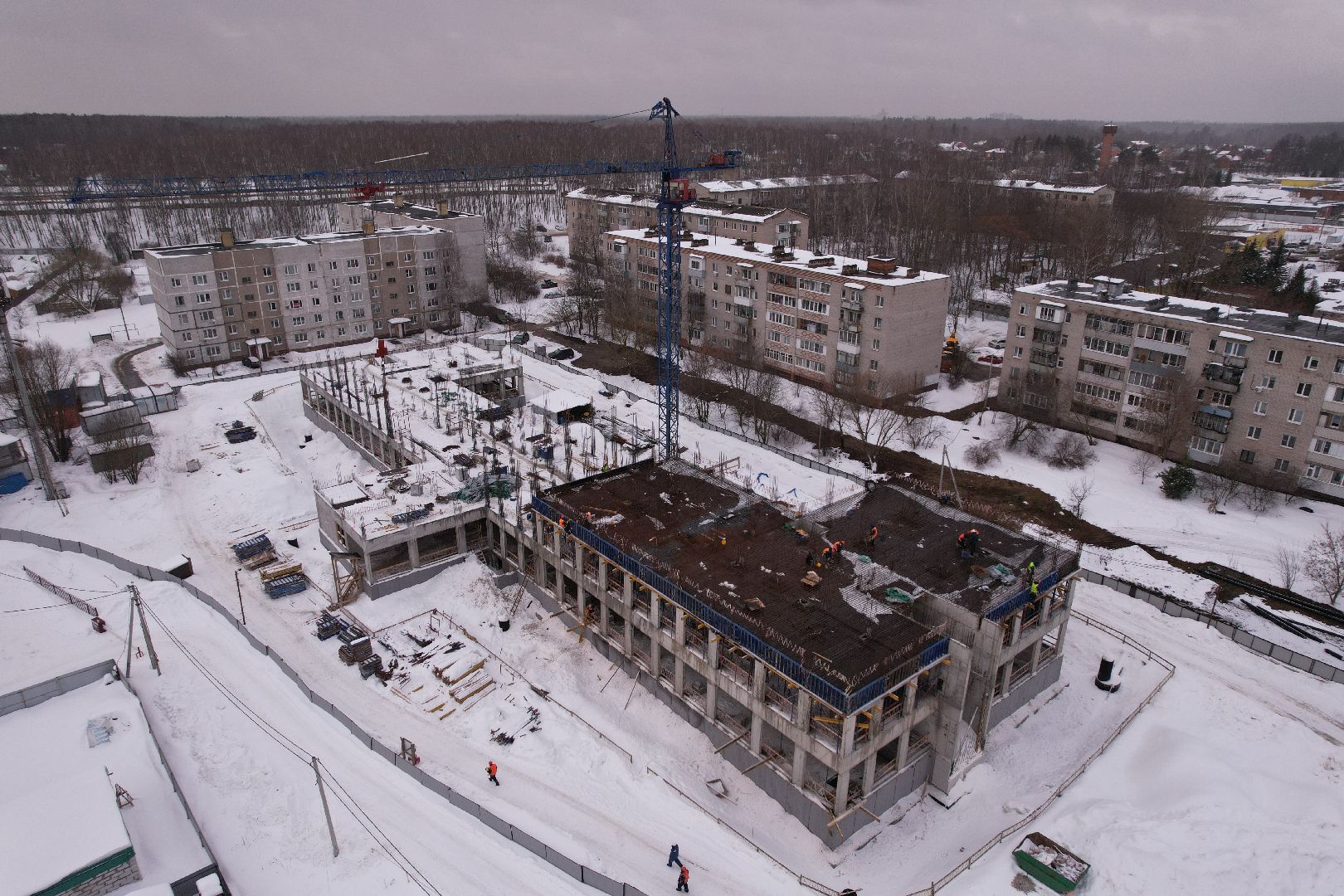 видео с коптера, поликлиника,