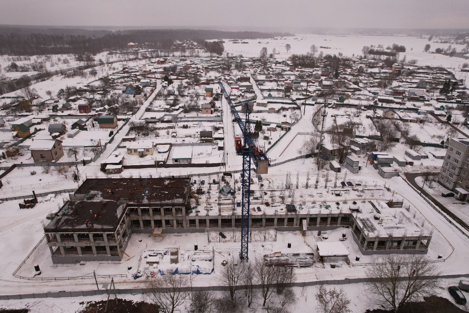 видео с коптера, поликлиника,