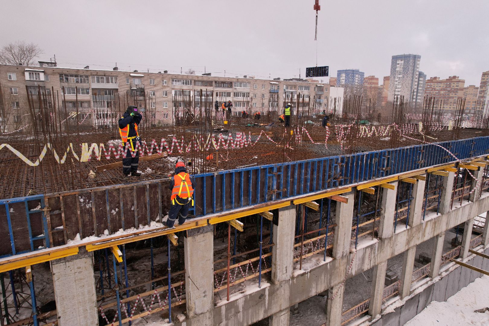 видео с коптера, поликлиника,