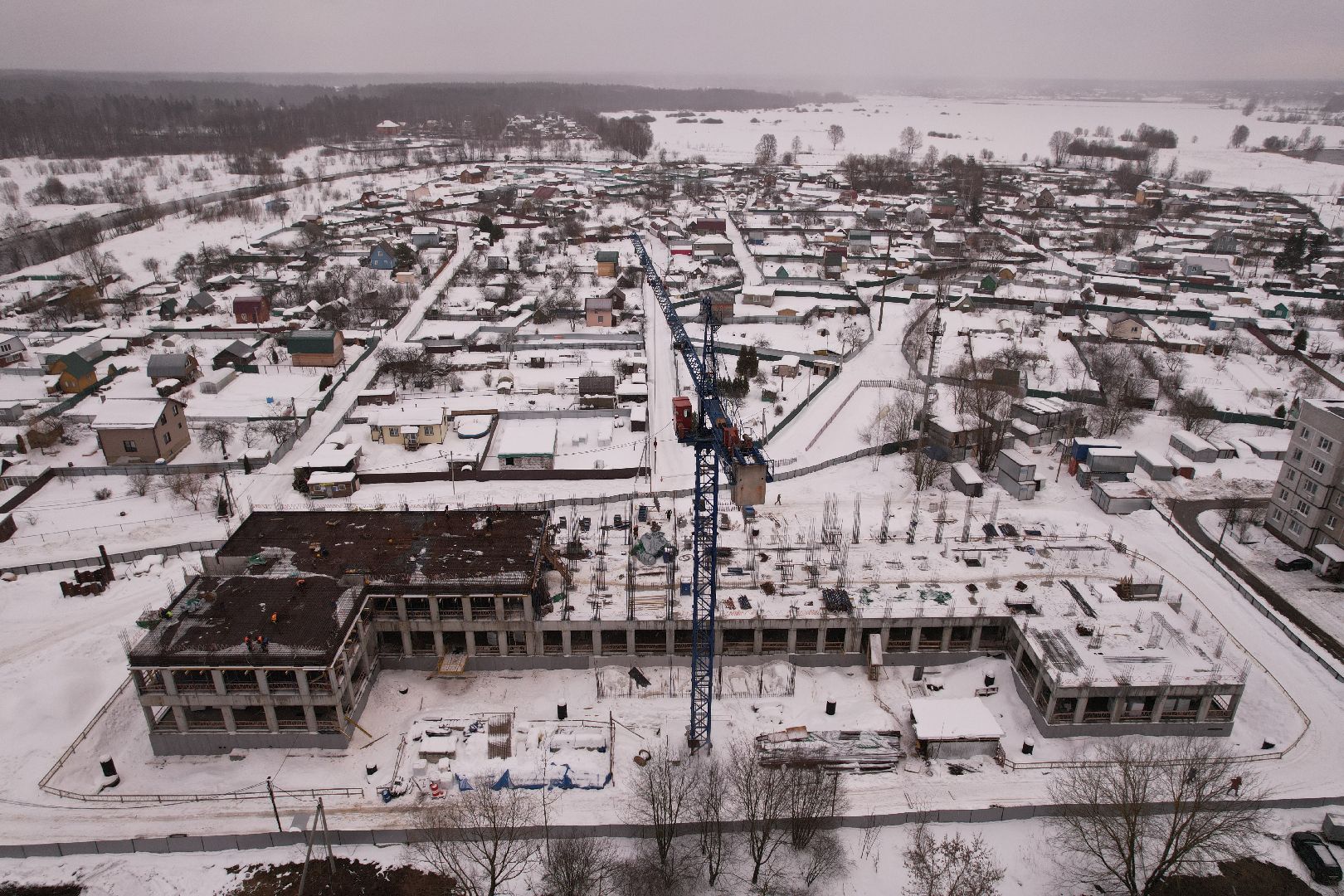 видео с коптера, поликлиника,