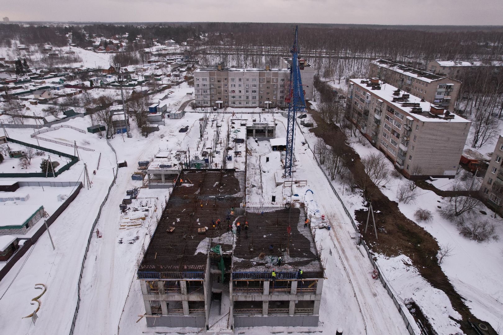 видео с коптера, поликлиника,