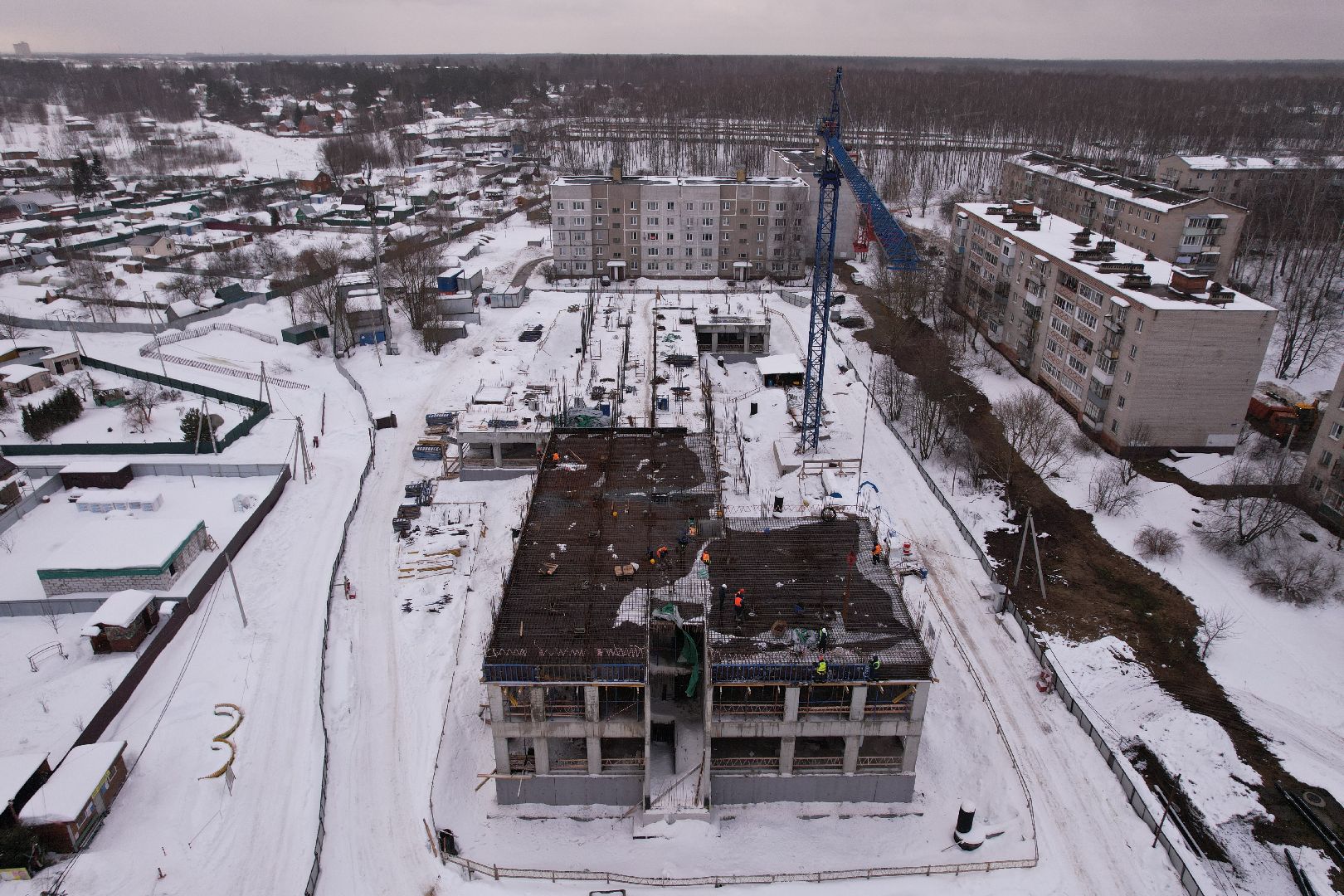 видео с коптера, поликлиника,