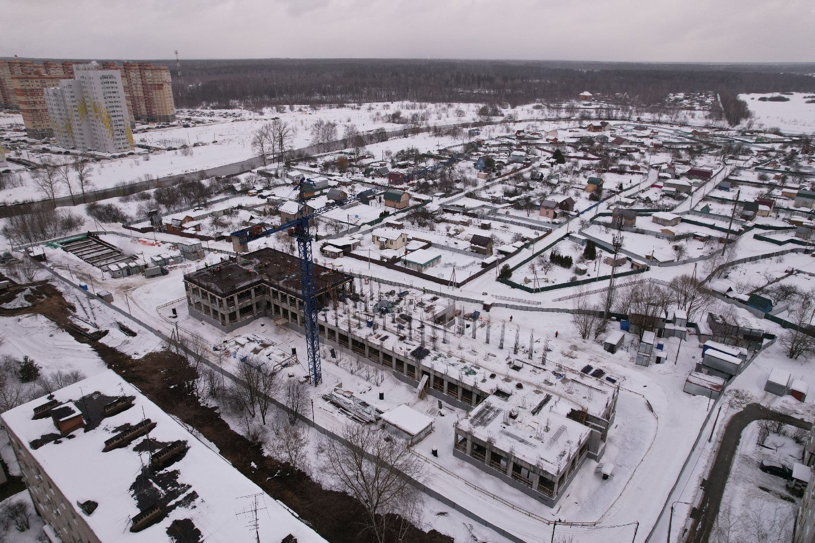 видео с коптера, поликлиника,