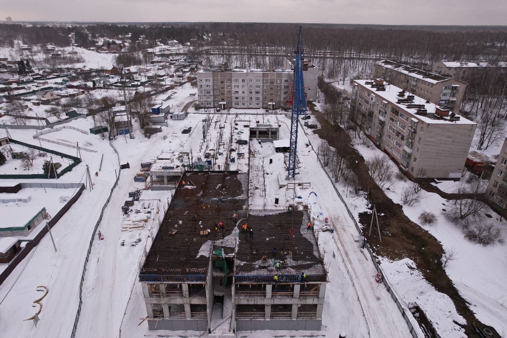 видео с коптера, поликлиника,