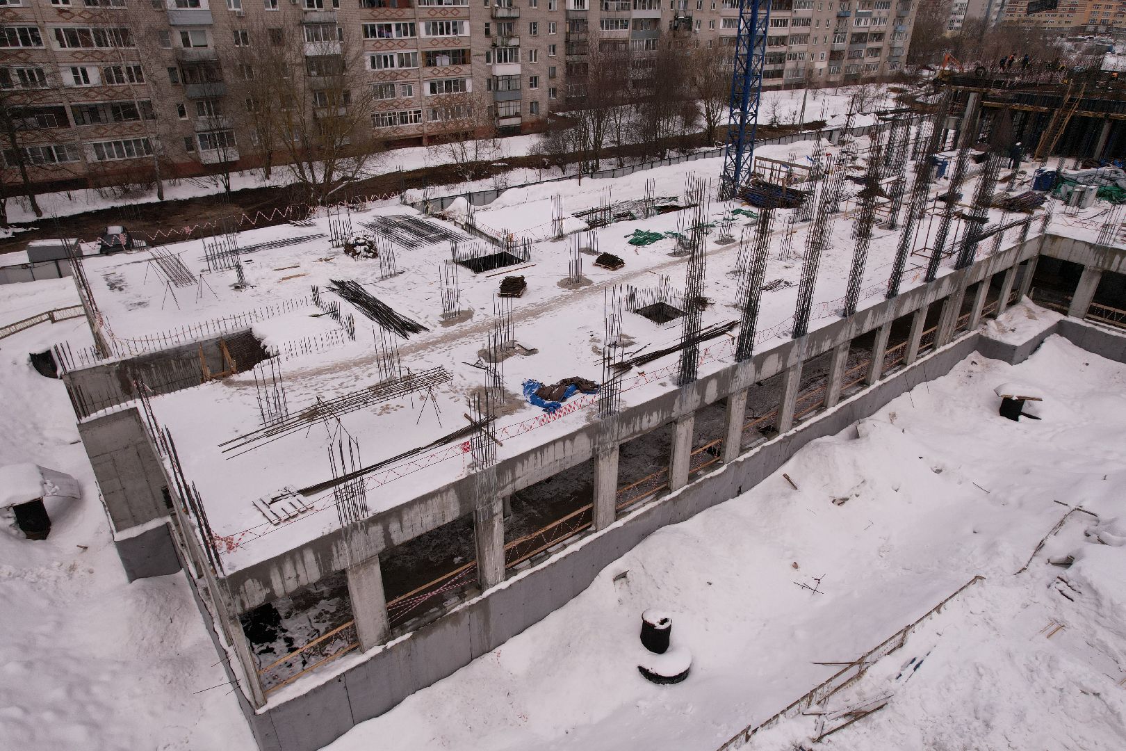 видео с коптера, поликлиника,