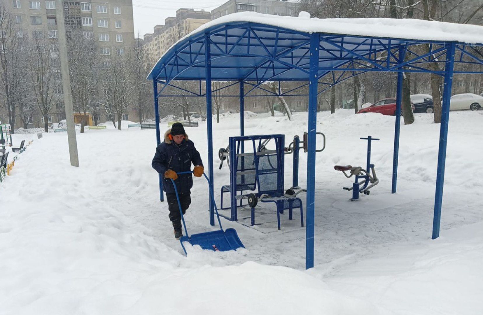 воскресенск, уборка снега, циклон ольга, коммунальные службы,